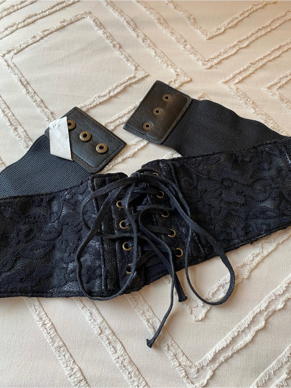Black Lace Corset Waist Belt - Pirate Halloween Costume
